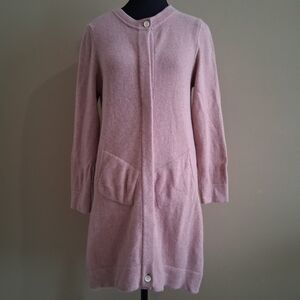 Ca Va De Soi Long Melanie Pink Supwr 160s Wool Cardigan Thick Knit Size Small
